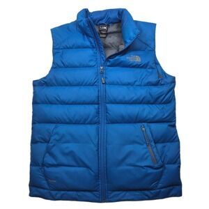 The North Face Goose Down‎ Puffer Vest Mens Medium Blue Zip Nuptse 550 Fill